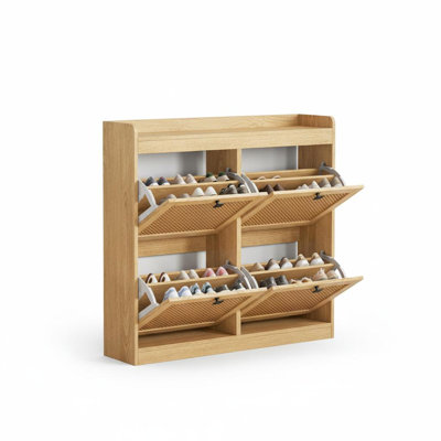 Armoire de rangement de sécurité industrielle - 4 tiroirs inversés, tablettes réglables, casier à produits chimiques en rotin