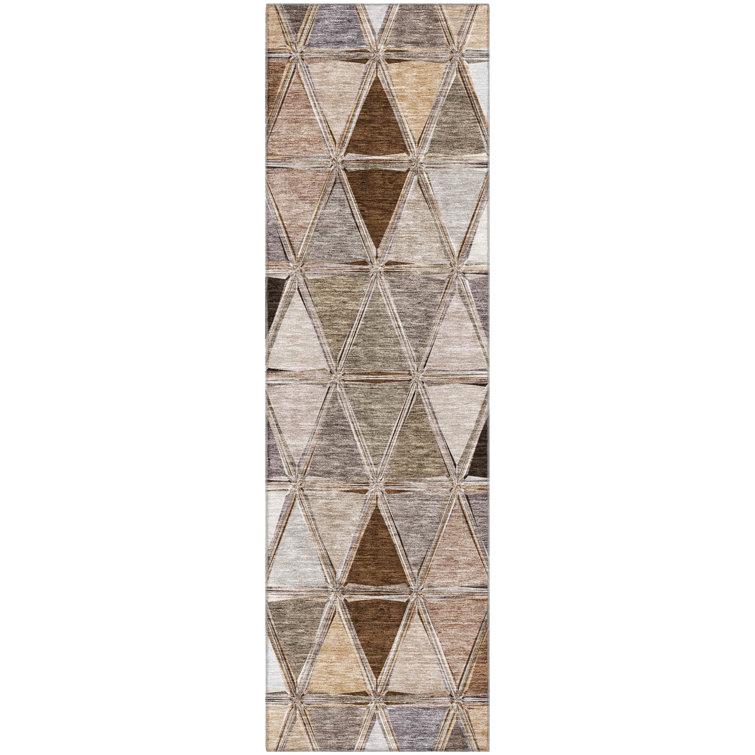 Premium Machine Washable Prisco Brown Rug