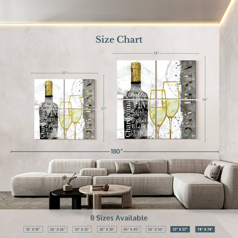 Yarlin Glam White Wine, 57" H x 57" W