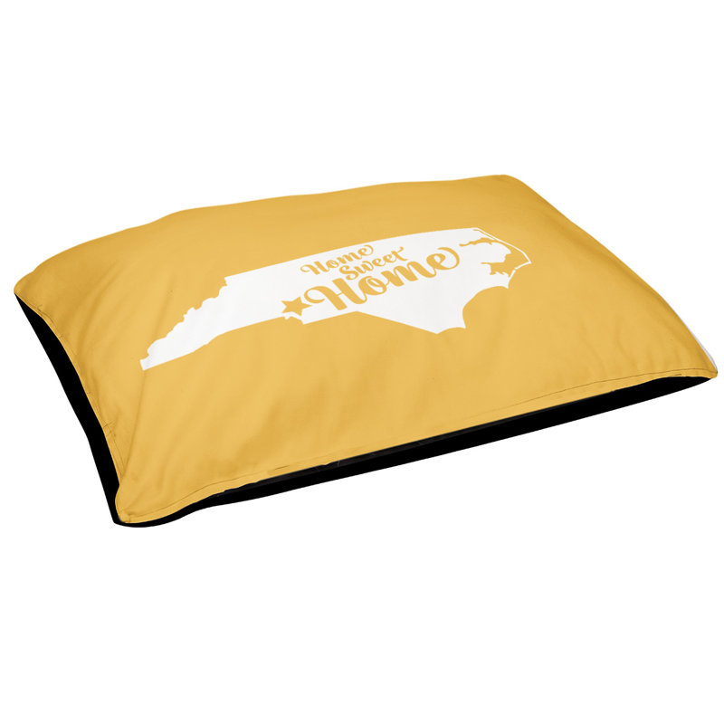 Coussin d'extérieur pour chien Home Sweet, Petit (l 28 po x P 18 po x H 6 po), Jaune, Charlotte