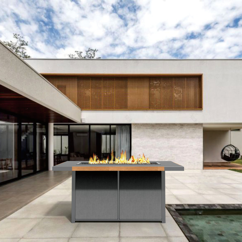 Lois Rectangle Aluminum Propane Fire Pit