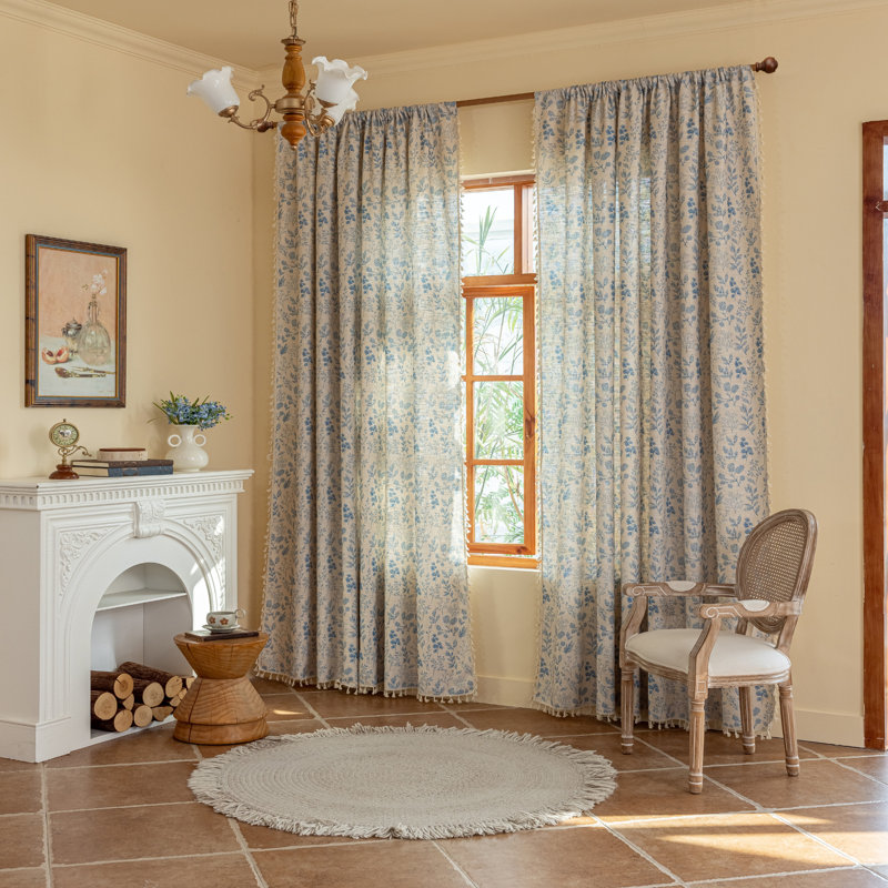 Polyester Exquiste Pattern Print Curtains 2 Panel, 52" W x 96" L