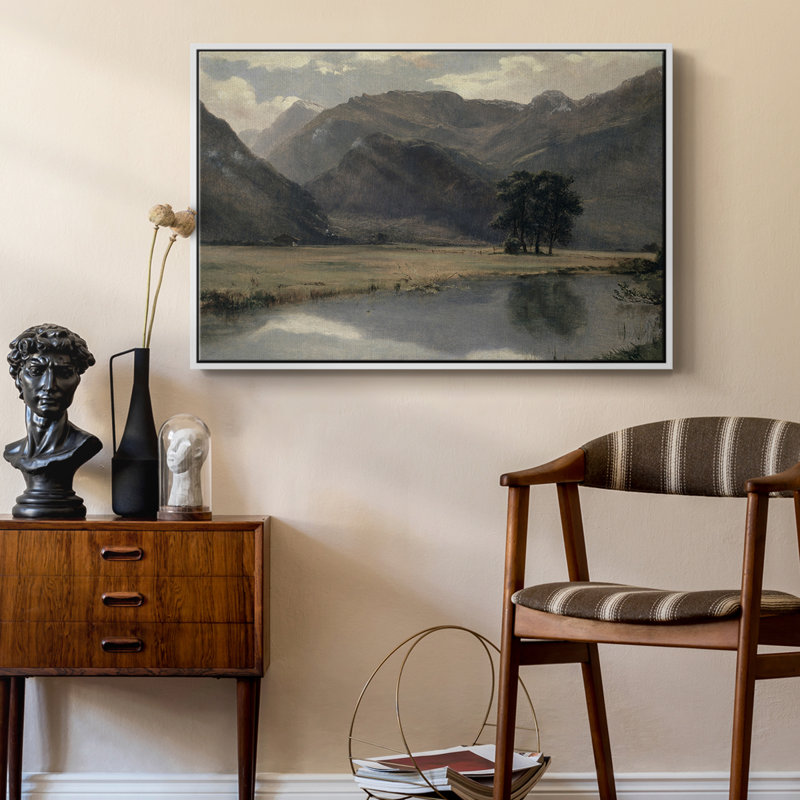 Paysage rétro - XLV III, Toile encadrée flottée blanche, H 25 po x l 37 po