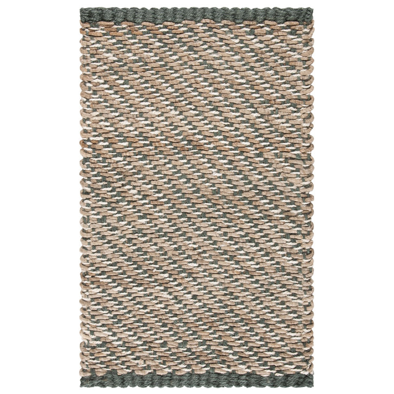 Tapis brun en jute / sisal tissé à plat à la main Chester, Rectangle 2 pi 6 po x 4 pi
