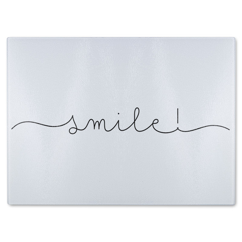 Text Smile Designer Glass Chopping Board