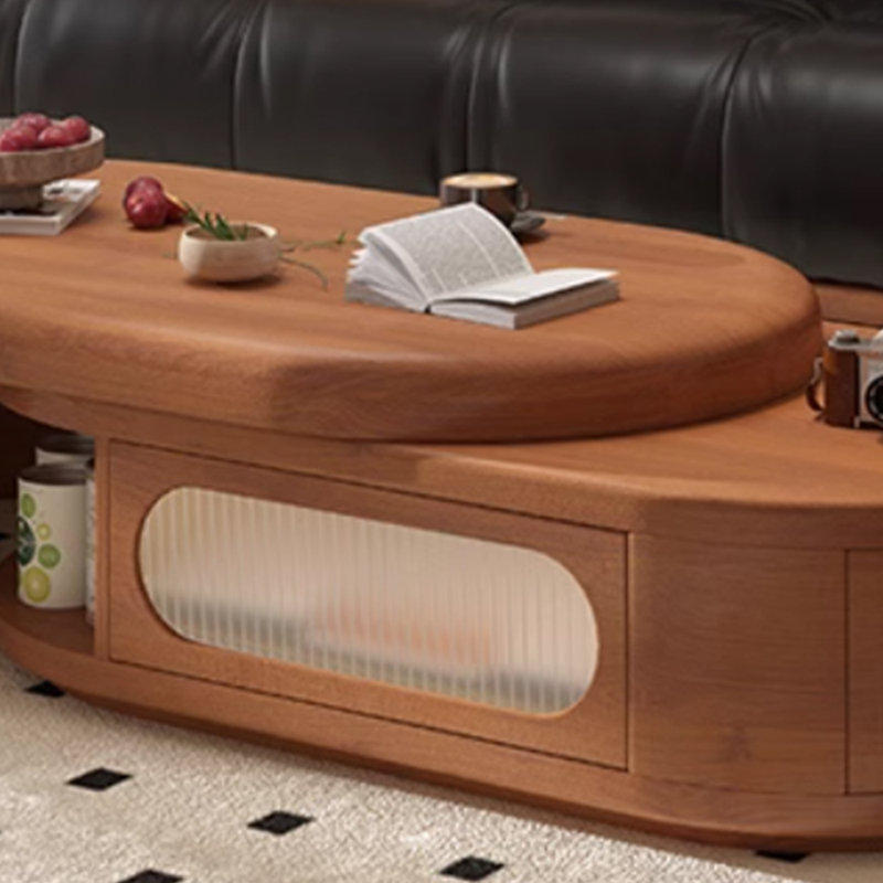 Table basse rétro et niche, Brun