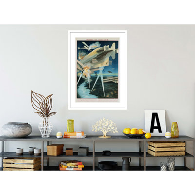 Poster of Russian Biplanes and Zeppelin by Unknown -Framed Giclee Print