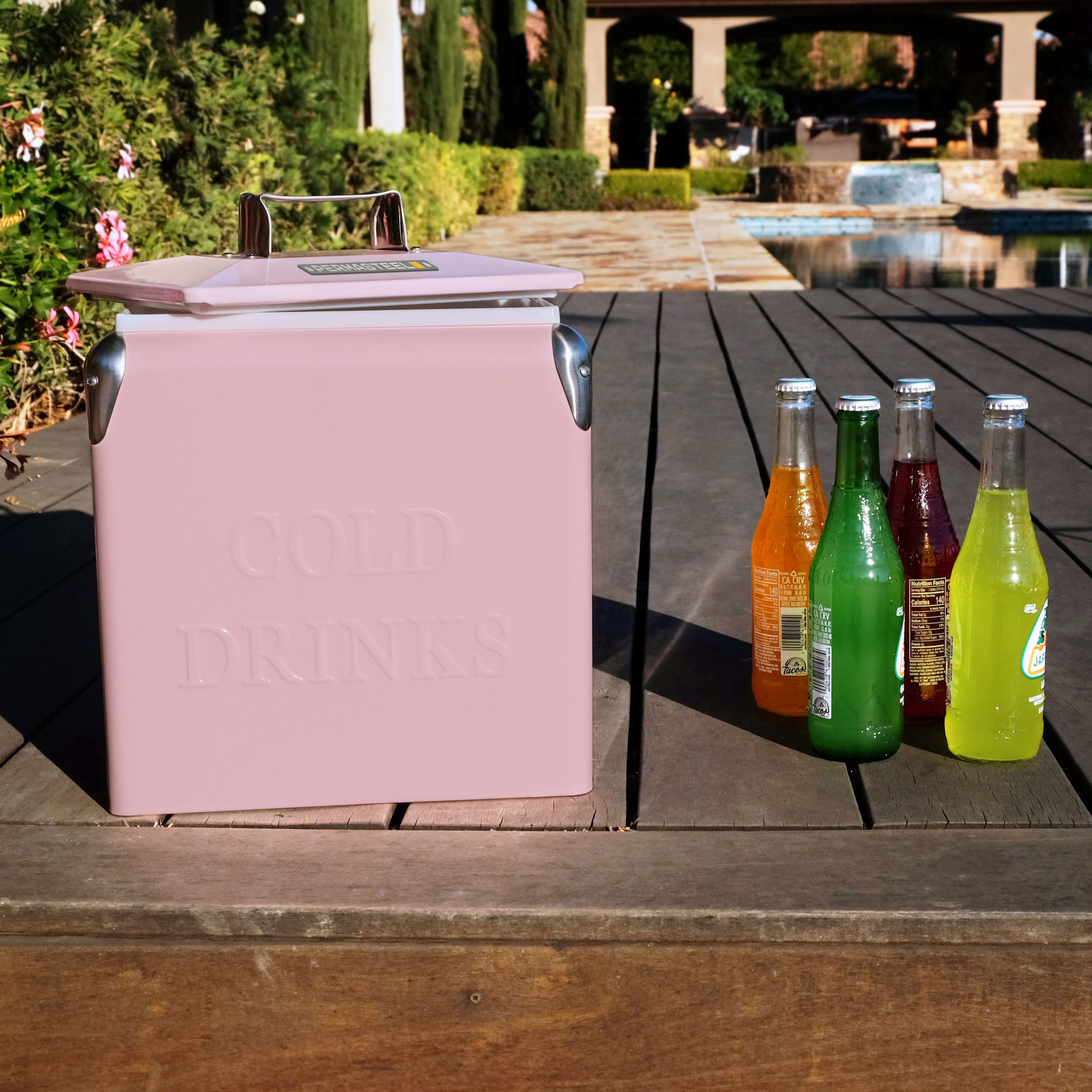 Permasteel 14-Quart Small Portable Cooler, Pink