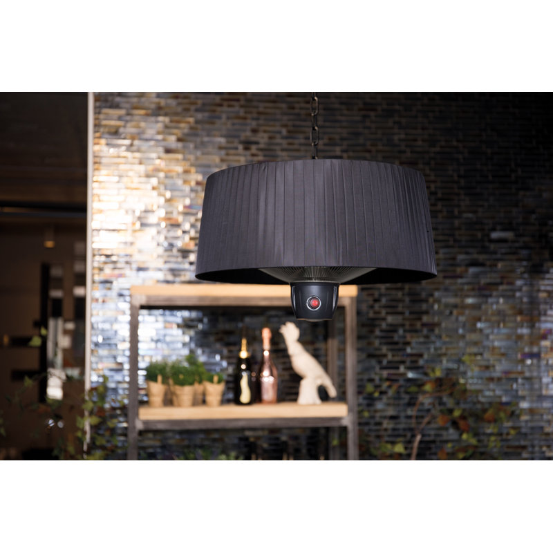 Artix Electric Hanging Patio Heater, Matte Black
