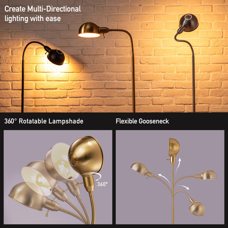 Lampe sur pied réglable 50 po, douille E26, base 10 po