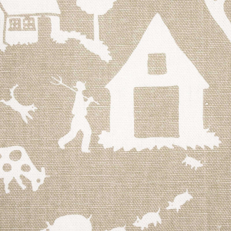 Farm Scene Fabric, Neutral