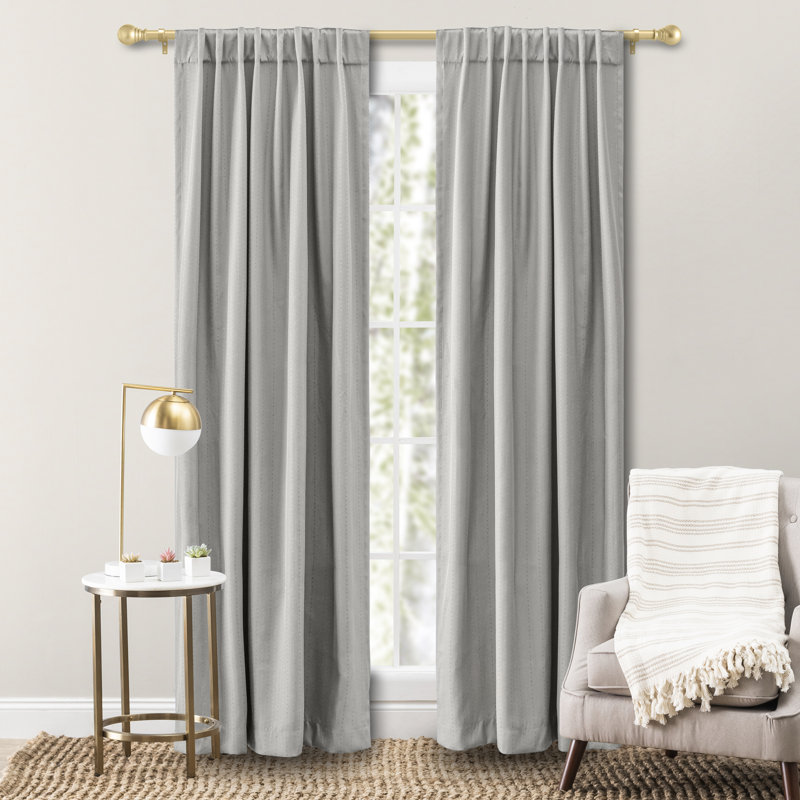 Cedarpoint Elegant Striped Design Rod Pocket Room Darkening Curtain Panel, Smoke, 54" W x 84" L