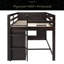 Lit mezzanine simple avec armoire et tablette