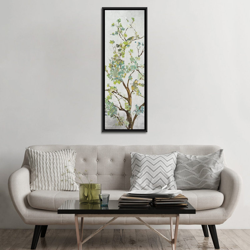 « sage branch i », impression sur toile tendue, H 60 po x l 20 po x P 1,5 po, Toile avec cadre noir