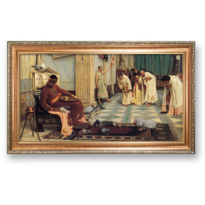 The Favourites of the Emperor Honorius (1883) by J.W. Waterhouse The World Classic Art Reproductions,Framed Art for HomeDecor,Luxurious Gold Embossing Framed