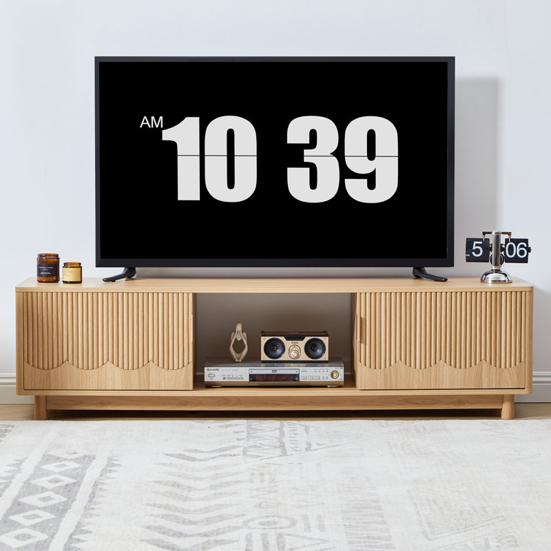 Meuble télé 62,2 po avec rangement, Jaune