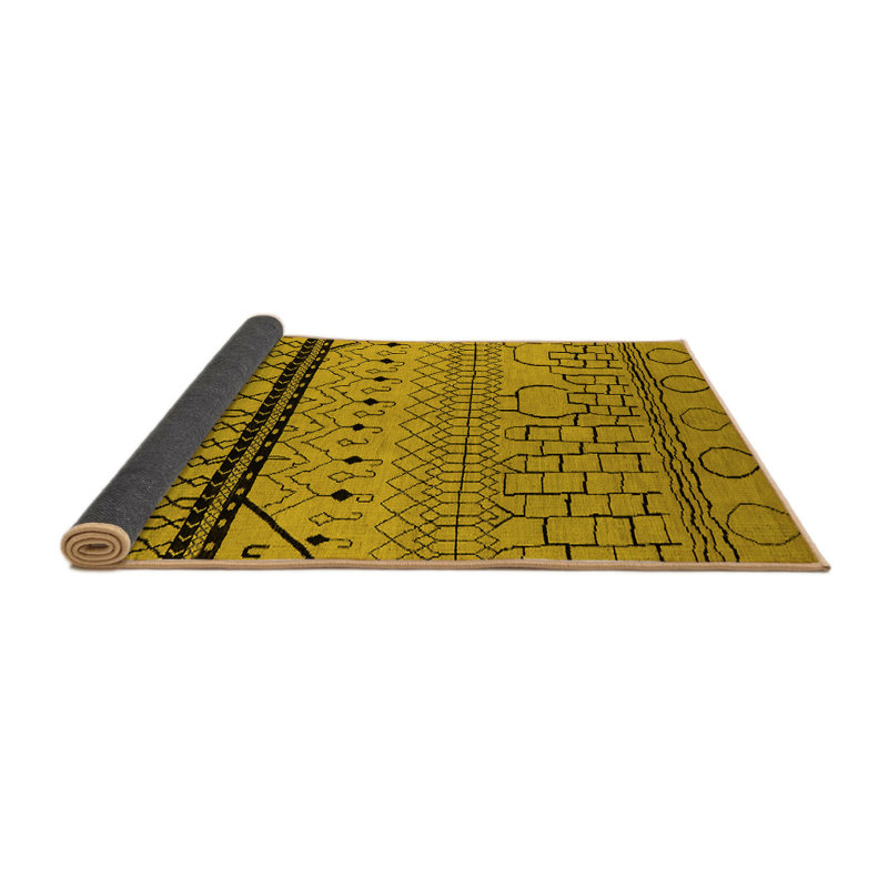 Tapis géométrique en laine et en polyester tissé à la machine 8 pi x 12 pi