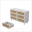 Armoire de rangement en rotin à 6 tiroirs au design naturel pour la chambre à coucher et le salon, écologique et spacieuse-130178351-130178353