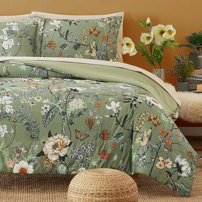 Ensemble d'édredon Green Floral