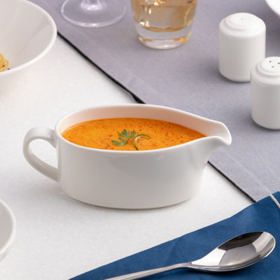 Bol à saucière ovale en porcelaine de qualité supérieure PRime Ivory | Ivoire | 11,8 oz | Va au micro-ondes et au lave-vaisselle