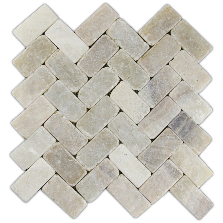 Rhine 2" x 4" Natural Stone Mosaic Tile in Mixed Quartz