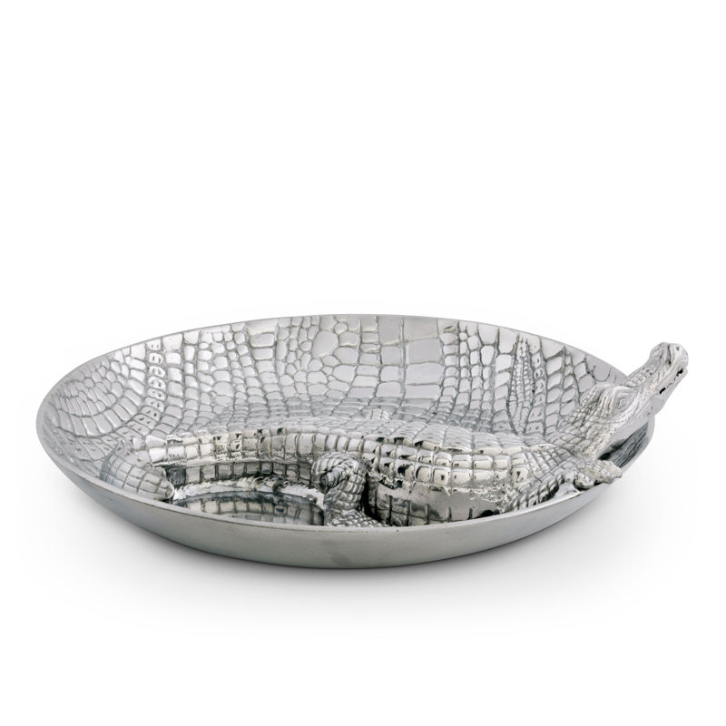 Arthur Court Aluminum Alligator Chip and Dip Platter