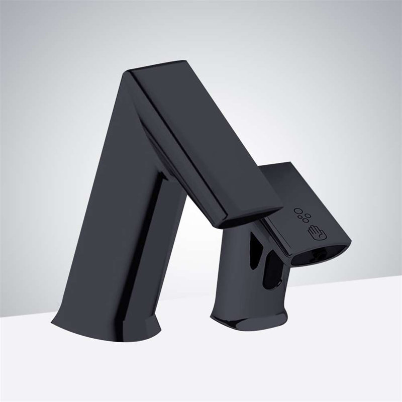 Lyon Matte Black Touchless Sensor Faucet – Deck-Mounted Commercial Automatic Sink Tap with Infrared Activation