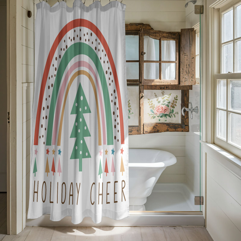 Merry Rainbow - 1 Piece Standard Shower Curtain, 74"H x 71"W