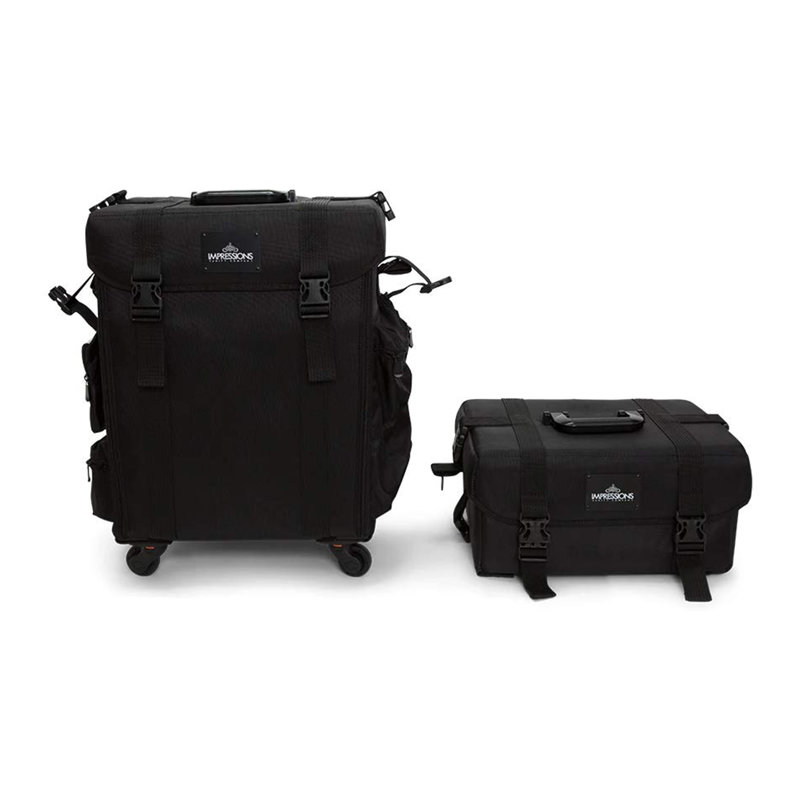 Slayssentials Pro 2 Piece Spinner Makeup Case Set with Adjustable Dividers Vanity Organizer Rolling