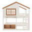 Cadre de lit contemporain pour la maison, lit superposé, lit mezzanine avec bibliothèque, conception de maison-133003743-133003746