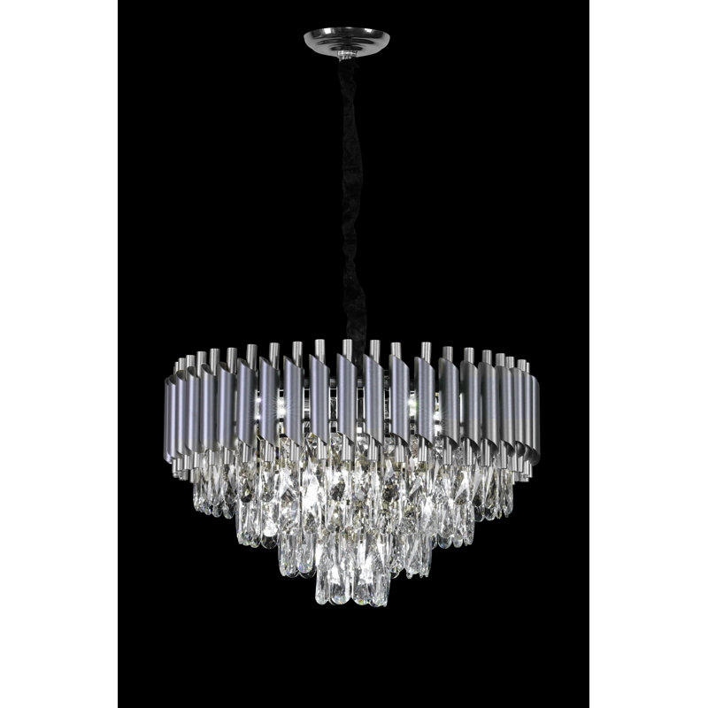 Audreyann Chandelier, Silver, 60cm H x 55cm W x 55cm D, 9