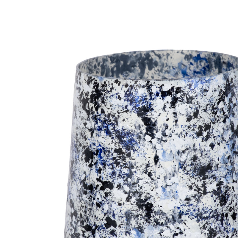 Vase en verre au design effilé contemporain et détails texturés décoratifs pour un style moderne, H 16 po x l 7 po x P 7 po