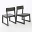 Ensemble de 2 chaises de jardin et d'extérieur en PEHD gris, design moderniste pour des sièges écologiques et durables