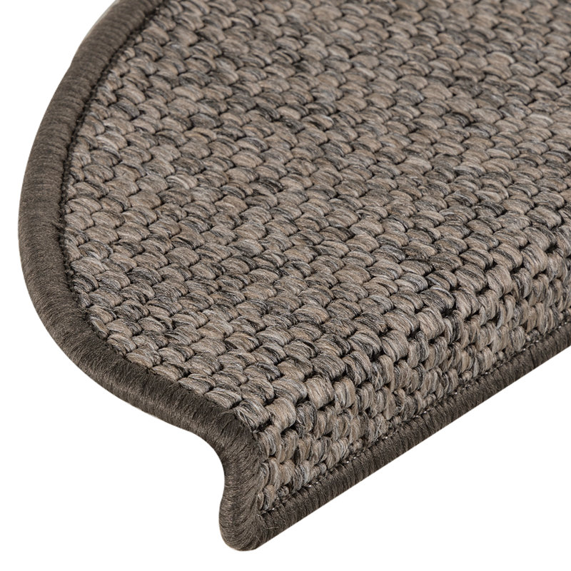 Shellson Non-Slip Stair Tread, Brown Beige, Semi-Circle 21cm x 65cm