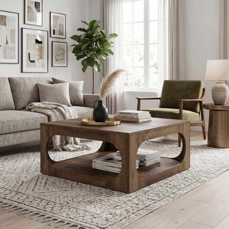 Inniss Square Coffee Table, Knotty Oak