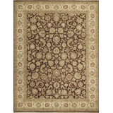 Hand Knotted Wool Oriental Area Rug in Brown/Cream/Black