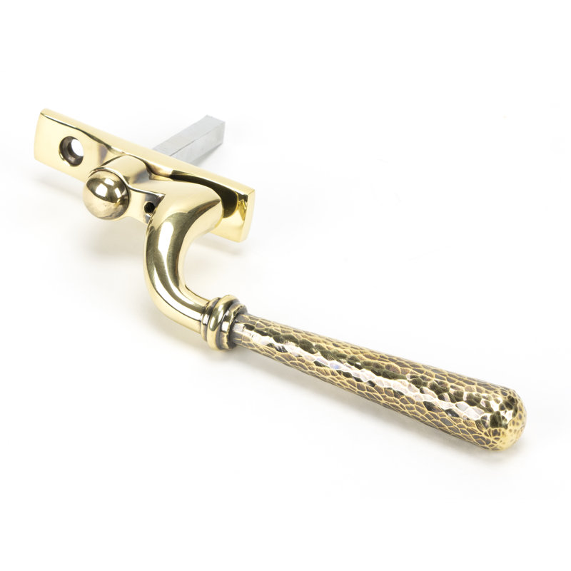 Hammered Newbury Espag Door Accessory, Aged brass