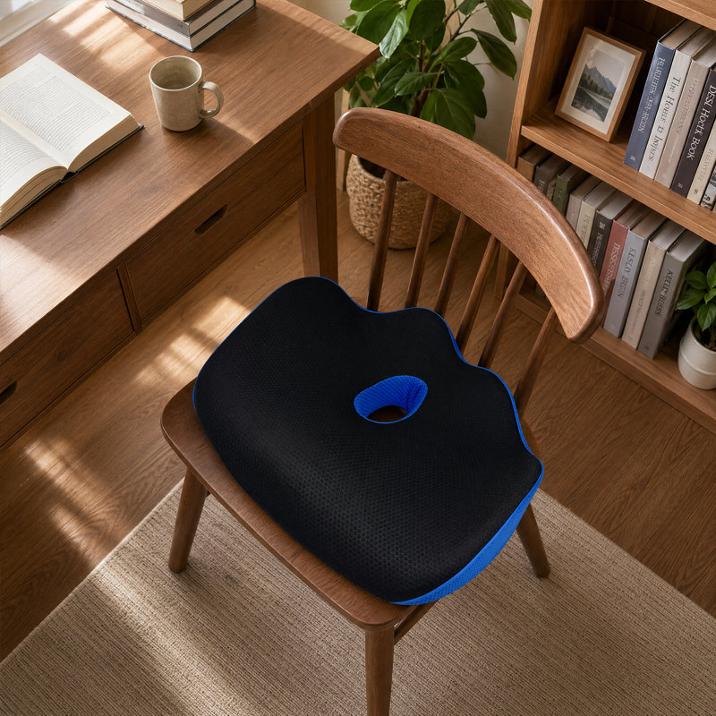 Coussin ergonomique en mousse à mémoire de forme, support compressible profilé noir pour siège de voiture