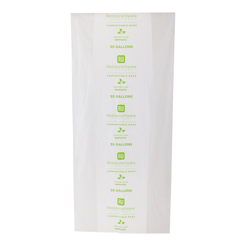 Plastic Trash Liners - 100 Count, 55.1" H x 24.4" W x 0.03" D