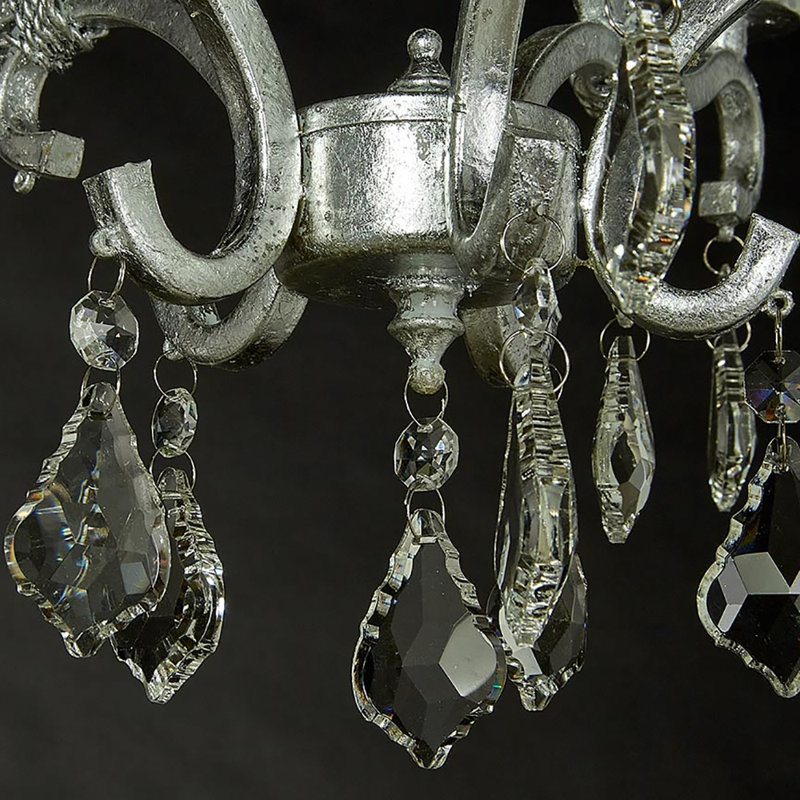 Lustre empire 5 lumières Abella, Argent argent, 320 V