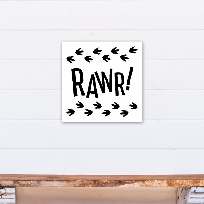 «Mallon Rawr Dinosaur Traces», art encadré, H 16 po x l 16 po x P 1,25 po, Toile tendue