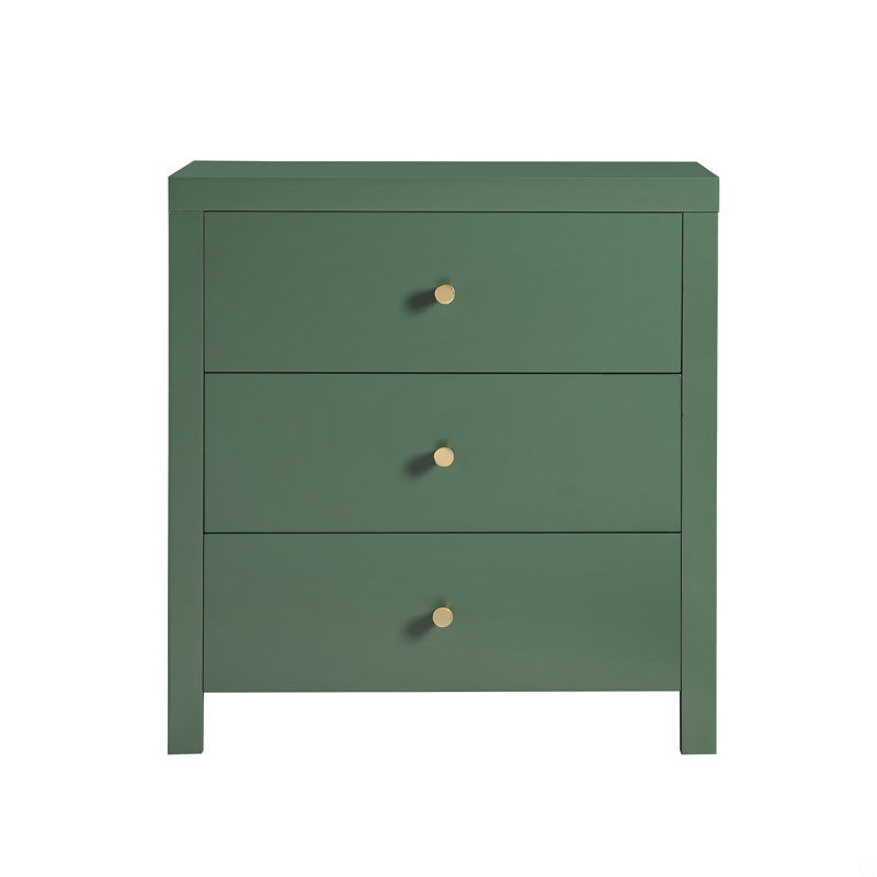 3-Drawer Nightstand, Green