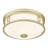 12 Inch 2-Light Flush Mount Ceiling Light, Clear Glass Shade Farmhouse Ceiling Lamp, White & Brass Two-Tone Indoor Outdoor Close to Ceiling Light Fixture for Kitchen Bedroom Porch Living & Dining Room