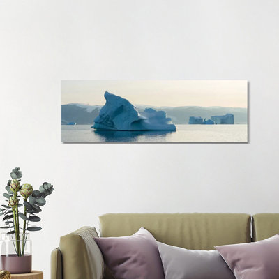 Icebergs In The Uummannaq Fjord System, Northwest Greenland by Martin Zwick - Wrapped Canvas Panoramic Print