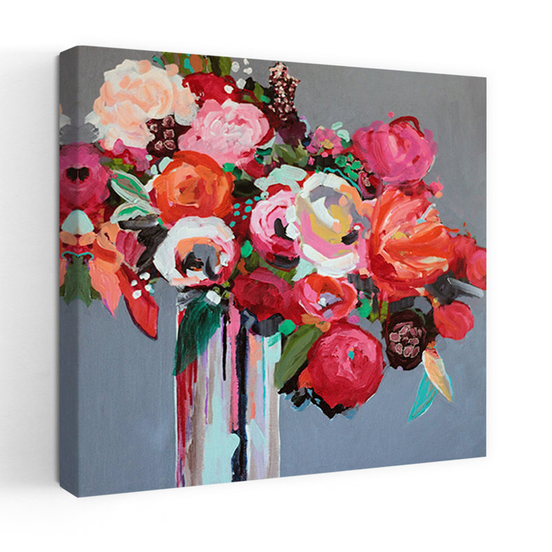 Confettis, art floral contemporain, H 18 po x l 18 po