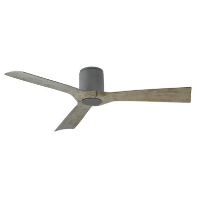54" Aviator 3 - Blade Outdoor Smart Flush Mount Ceiling Fan with Remote Control