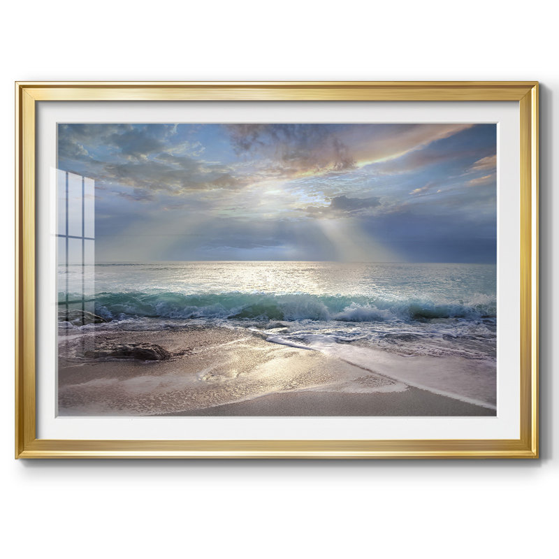 Bleu turquoise matin, Or, H 27 po x l 39 po x P 1,5 po
