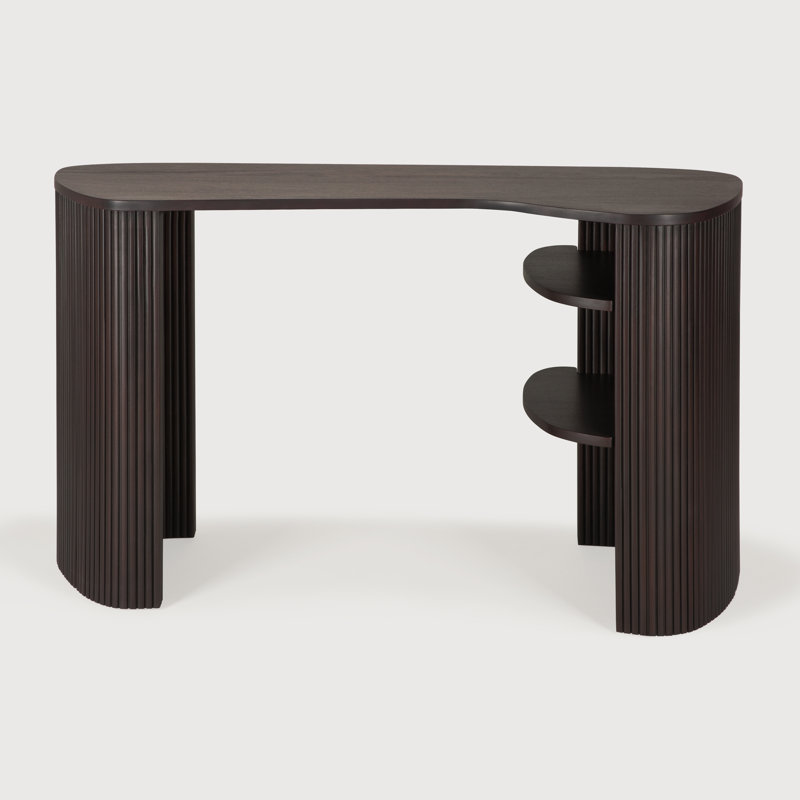 Roller Max Solid Wood Executive Desk, Dark Brown