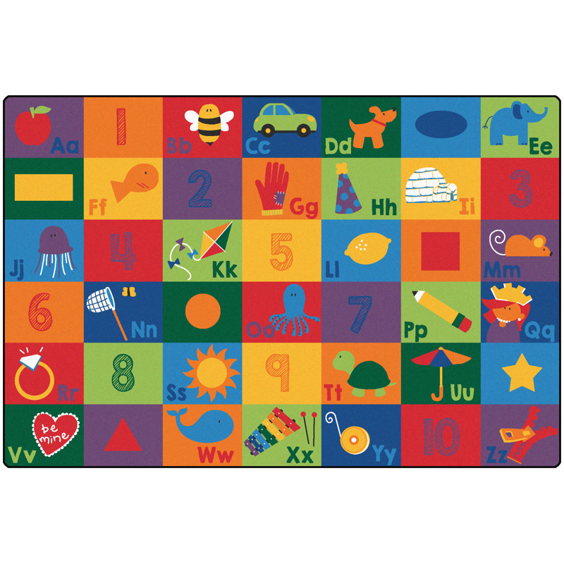 Sequential Seating Classroom Geometric Area Rug, Rectangle 8'4" x 13'4"