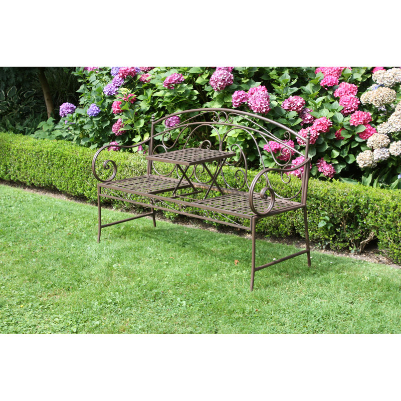 Netherfield Metal Outdoor Bench, Black